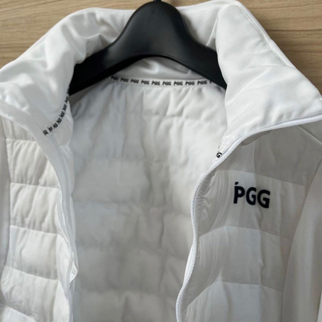 新品★49,500円 中綿ダウンジャケット PGG パーリーゲイツ 白×黒ロゴ４