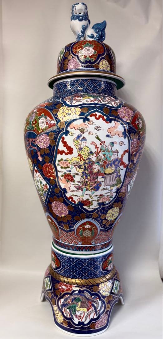 T18 豪華 有田焼 染錦「夢右衛門」沈香壺 高さ118㎝ 伊万里焼 インテリア